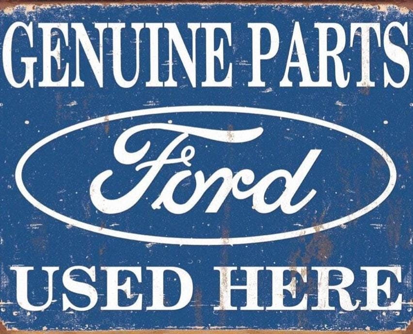 Genuine Ford Parts Sign - Etsy