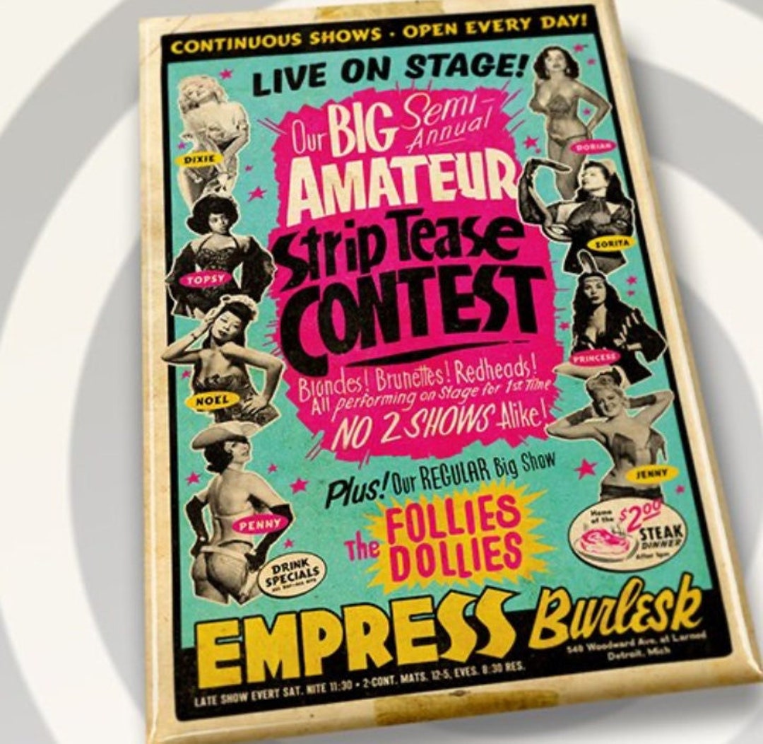 Vintage Amateur Strip Tease Contest Poster Reproduced on a 2x3 Refrigerator  Magnet With Glossy Finish and Metal Construction.a Gift for Him. - Etsy