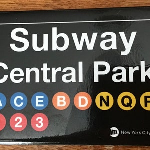 Central Park NYC Replica Subway Sign on a 2x3 Refrigerator Magnet with Glossy Finish.Quality Metal Construction.Gift For Him or Her.