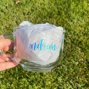 Clear glass coffee/tea mug