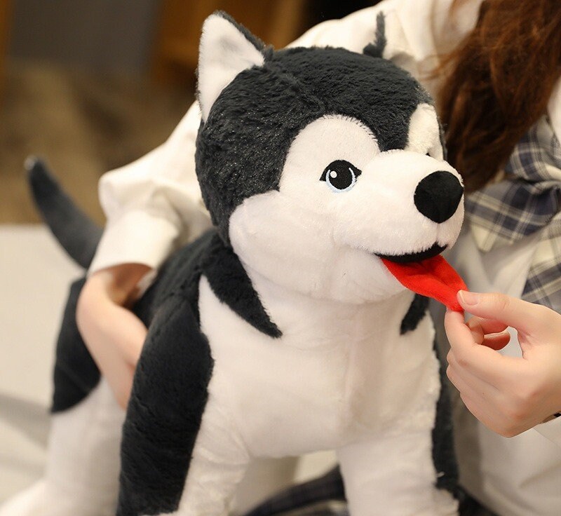 70cm Lifelike Husky Dog Plush Toy Simulation Stuffed Dog Etsy