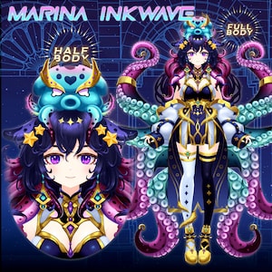 Marina Inkwave Octopus Girl Vtuber Model: Anime Live2d Premade - Etsy