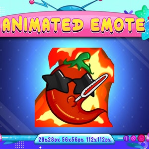 Spicy Red Pepper Animated Emote: Twitch, Discord, Youtube (GIF)