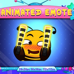 Bee Saber Light Animated Emote, Animated Bee Saber Light Twitch Discord Youtube Emote, Bee Saber Light Animated Emote For Streamer, Gamer image 1