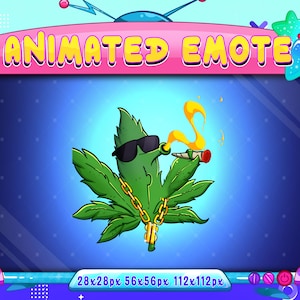 Animerad Smoking Leaf-emote, Twitch, Discord, Youtube (digital nedladdning)
