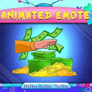 Money Donate Animated Emote, Money Donating  Animated Twitch Discord Youtube Emote, Stream Donation Animated Chat Emote For Streamer