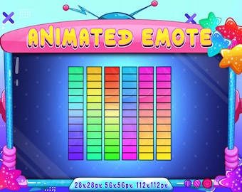 Equalizer Animated Emote, Rainbow Music Bar Equalizer Text Animated Twitch Discord Youtube Emote, Animated Chat Emote For Streamer