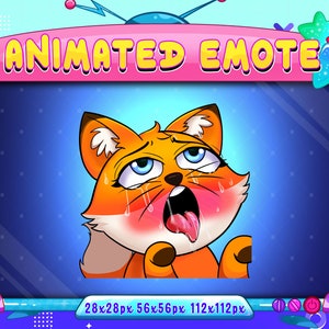 Fox Ahegao Animated Emote: Twitch, Discord, Youtube (GIF)