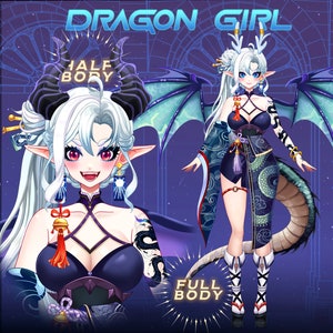 Dragon Girl Vtuber Model: Anime Live2D, Ready To Use