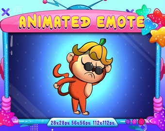 Monkey Moonwalk Animated Emote: Twitch, Discord, Youtube (GIF)