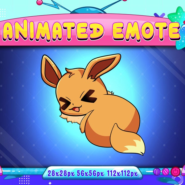 Eevee Pokemon Twerking Butt Animated Emote, Eevee Twerking Ass Animated Twitch Discord Youtube Emote, Pokemon Animated Chat Emote