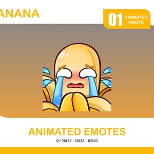 Crying Banana Animated Emote: Twitch, Discord, Youtube (GIF)
