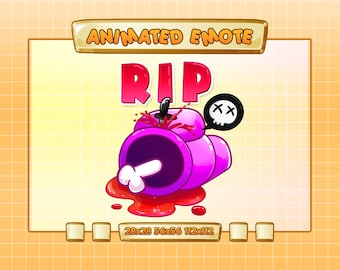 Rip Among Us Animated Emote, Rip Animated Twitch Discord Youtube Emote, Rip Animated Emote For Streamer, Gamer, Red Among Us Emote