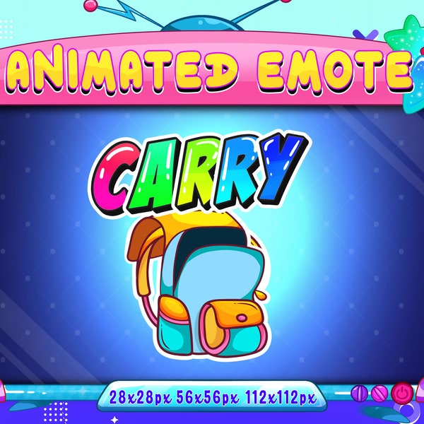 Carry Animated Emote, Carry Backpack Animated Twitch Discord Youtube Emote, Stream Carry Backpack Animated Chat Emote For Streamer