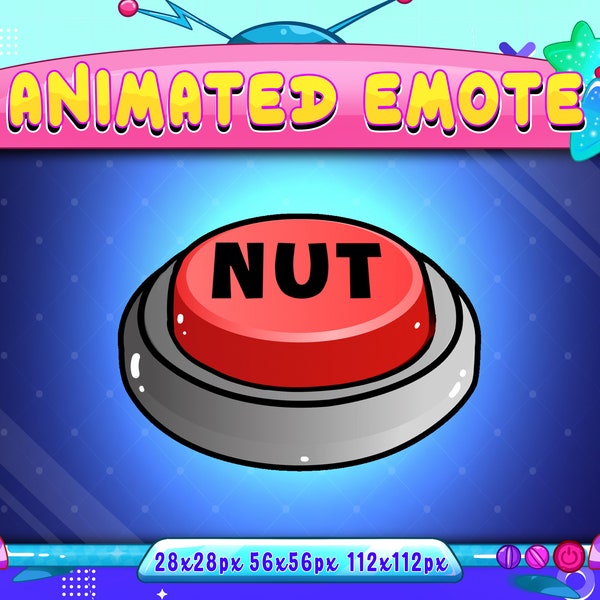 Nut Button Animated Emote, Animated Button Press Nut Twitch Discord Youtube Emote, Nut Button Animated Emote For Streamer, Gamer
