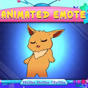 Funny Dancing Eevee Animated Emote: Twitch, Discord, Youtube (GIF)