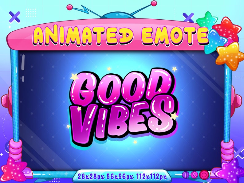 Good Vibes Animated Emote, Good Vibes Text Animated Twitch Discord Youtube Emote, Animated Chat Emote For Streamer, Twitch Stream image 1