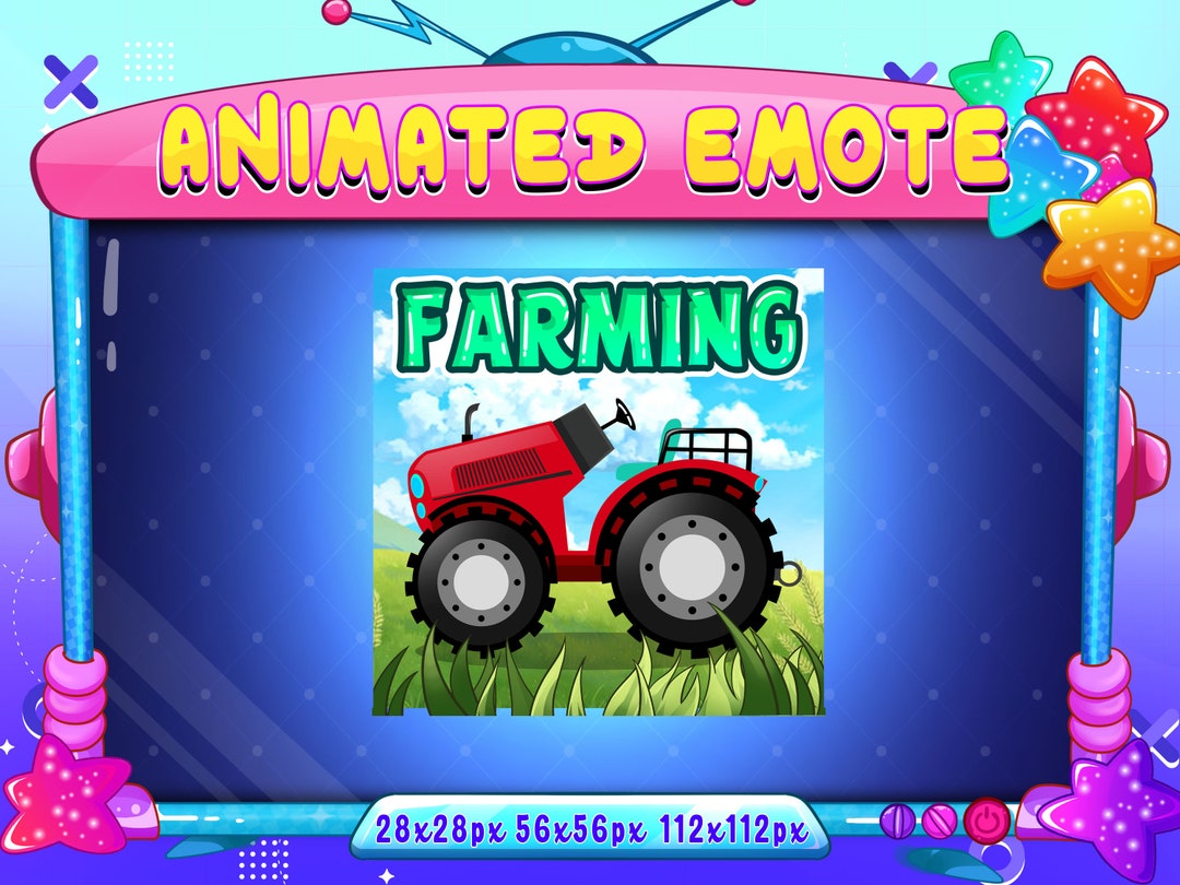 Farming Tractor Animated Emote, Tractor Farming Youtube Emote Animated