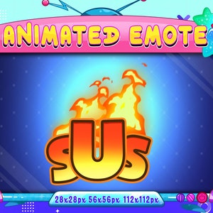 Funny Sus Animated Emote for Twitch, Discord, Youtube (Digital Download)