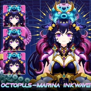 Marina Inkwave Octopus Girl Vtuber Model: Anime Live2d Premade - Etsy