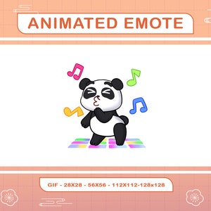 Panda Glücklich Tanzen animierte Emote, Animierte Panda Glücklich Tanzen Twitch Discord Youtube, Tanzen Animation Emote Für Streamer, Gamer
