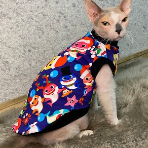 Christmas Sphynx Cat Jumper: Soft Jersey Cotton, Small Dog Clothes