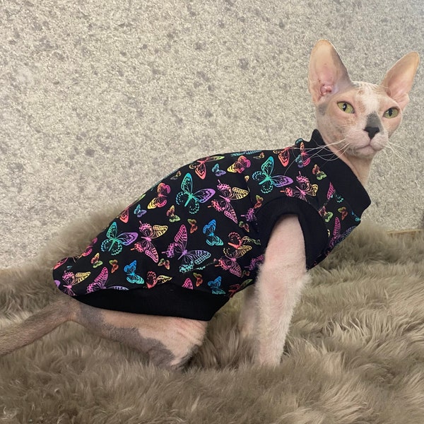 Sphynx Cat Jumper, Handmade Hairless Cat Clothing from UK , Unique Cat Gift for Pet Lovers