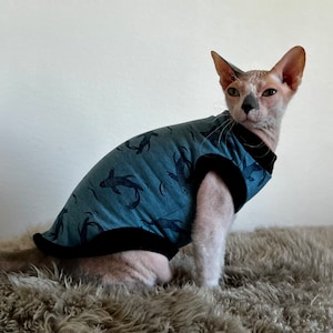 Sphynx Cat Jumper: Soft Jersey Cotton Clothes for Hairless Cats