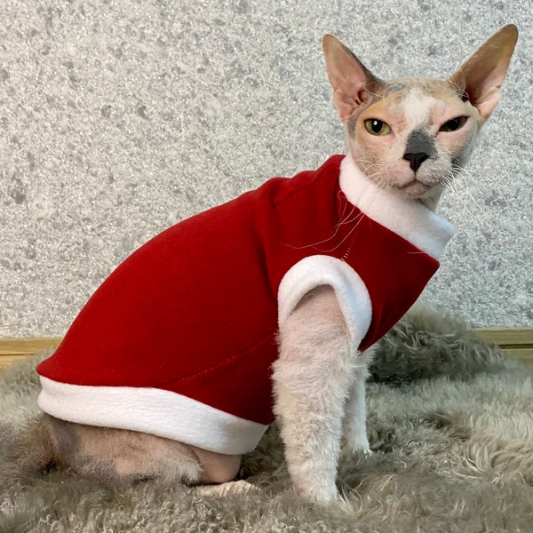 Christmas gift for cats lovers, Christmas cat clothes, Sphynx cat clothing, kitten sweater, extra small dog clothes