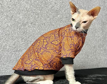 Sphynx Cat Sweater - Leichter und stilvoller Pullover für haarlose Katzen. Warmes, gemütliches Outfit für Sphynx, Devon Rex und Cornish Rex
