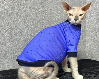 Langarm Sphynx Katzenkleidung: Strickpullover aus Jersey
