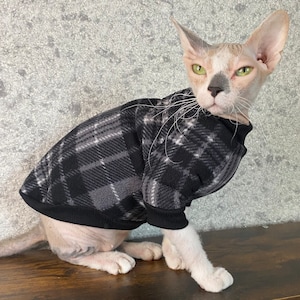 Sphynx cat clothes, long sleeve  cat jumper , sphynx clothes, devon rex clothes, cat clothes, hairless cat clothes
