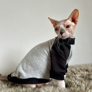 Long Sleeve Sphynx Cat Clothes: Knitted Jersey Jumper