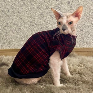 Sphynx Cat Jumper: Soft Jersey Cotton Clothes for Hairless Cats