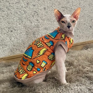 Sphynx Cat Top Tshirt Jersey Cat Clothes