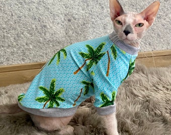 UV protection SPF50, long sleeves sphynx jumper, cat lover gift, cat lover, pet gift, cat shirt, small dog clothes, Puppy Clothing,