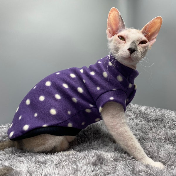 Sphynx cat clothes, bambino sphynx clothes, polka dot sphynx cat shirt, sphynx clothes, devon rex clothes, cat clothes, sphynx shirt