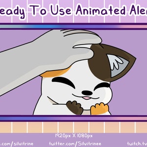 Calico Cat Animated Twitch Alert | Animated Cat Head Pats Alert |