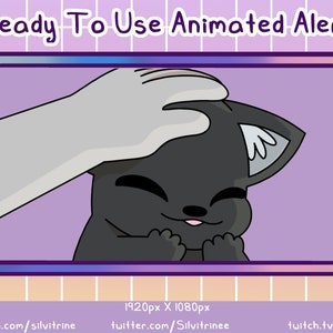 Black Cat Animated Twitch Alert | Animated Cat Head Pats Alert |