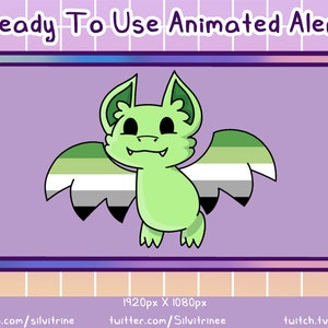 Aromantic Flag Bat Twitch Alert | Animated Flying LGBTQIA+ Bat Alert For Streaming on Twitch and YouTube