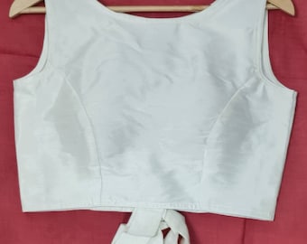 Handmade Designer Women Saree Blouse, Off white Sari Blouse, Sari Blouse, Women Blouse, Saree Blouse, Crop Top, Readymade Sari Blouse