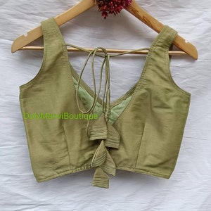 Handgemaakte designer dames sari blouse, Indiase sari blouse, sari blouse, dames blouse, sari blouse, crop top, kant en klare sari blouse