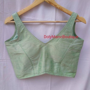 Women Saree Blouse, Indian Sari Blouse, Mint Green Sari Blouse, Women Blouse, Crop Top For Women, Saree Blouse, Fancy Crop Top For Women