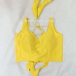 Handgemaakte designer dames sari blouse, Indiase sari blouse, sari blouse, dames blouse, sari blouse, crop top, kant en klare sari blouse