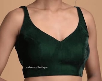 Velvet Beautiful Designed Women Saree Blouse, Beautiful Sari Blouse, Women Blouse, Saree Blouse, Crop Top, Readymade Saree Blouse