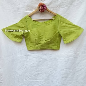 Saree Blouse, Indian Sari Blouse, Bollywood Sari Blouse, Women Blouse, Crop Top For Women, Saree Blouse, elbow sleeves Top For Women