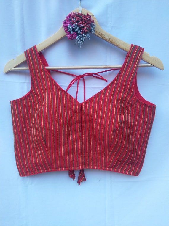 Designer Sari Blouse, Red Sari Blouse, Bollywood Blouse, Women