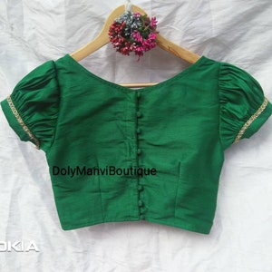 Designer Sari Blouse, Bollywood Blouse, Green Saree Blouse, Crop Top For Women, Ruffle sleeves Bollywood Blouse, Fancy Saree blouse, Blouses
