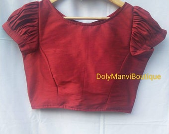 Designer Sari Blouse, Bollywood Blouse, Red Saree Blouse, Crop Top For Women, Ruffle sleeves Bollywood Blouse, Fancy Saree blouse