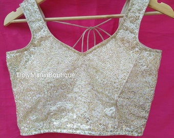 Designer Sari Blouse, White Sequence Sari Blouse, Bollywood Blouse, Saree Blouse, Crop Top For Women, Fancy Blouse, Sequence Blouse